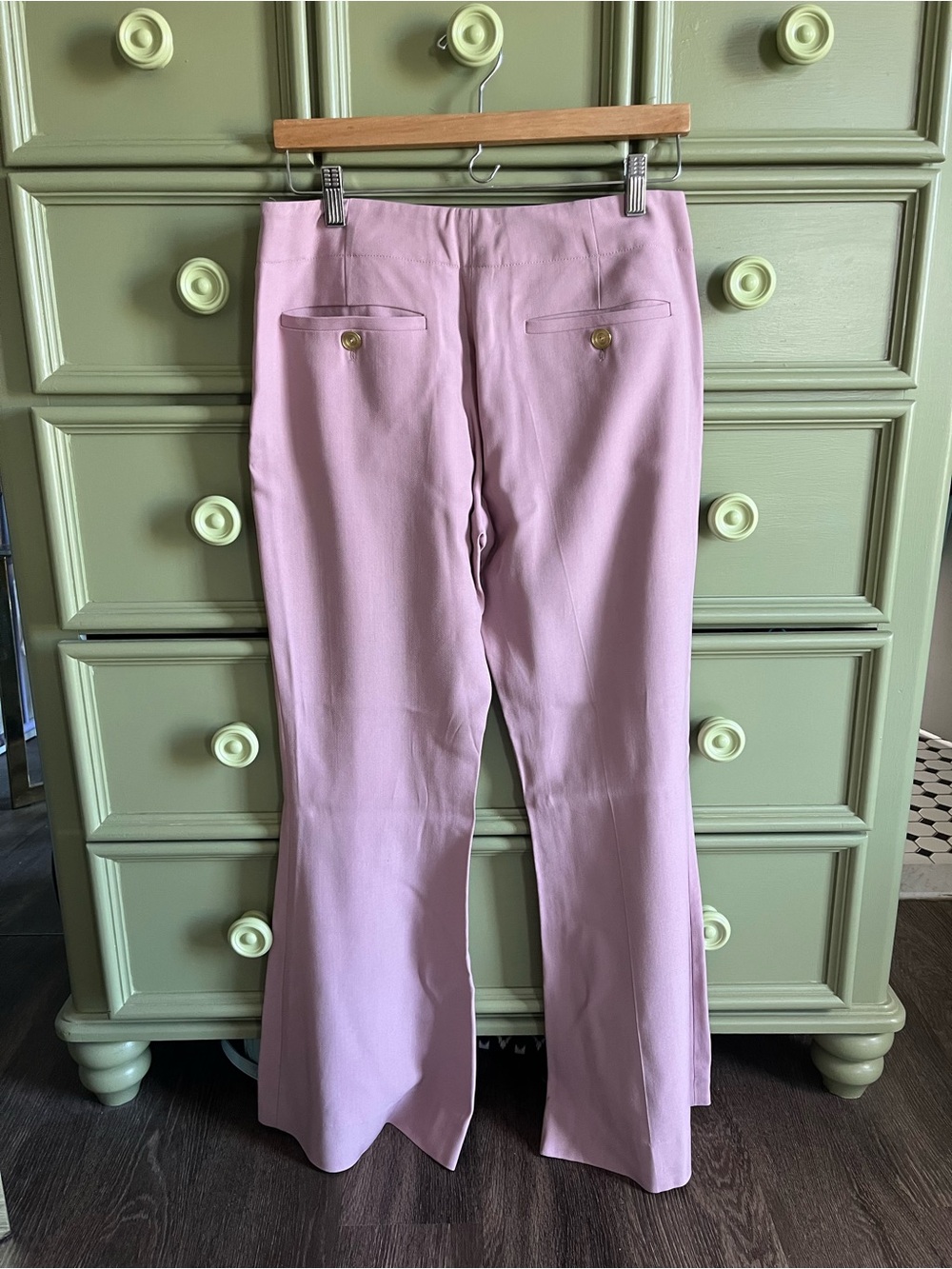Acne light lilac purple high-waist flare trousers - Picture 2 of 4